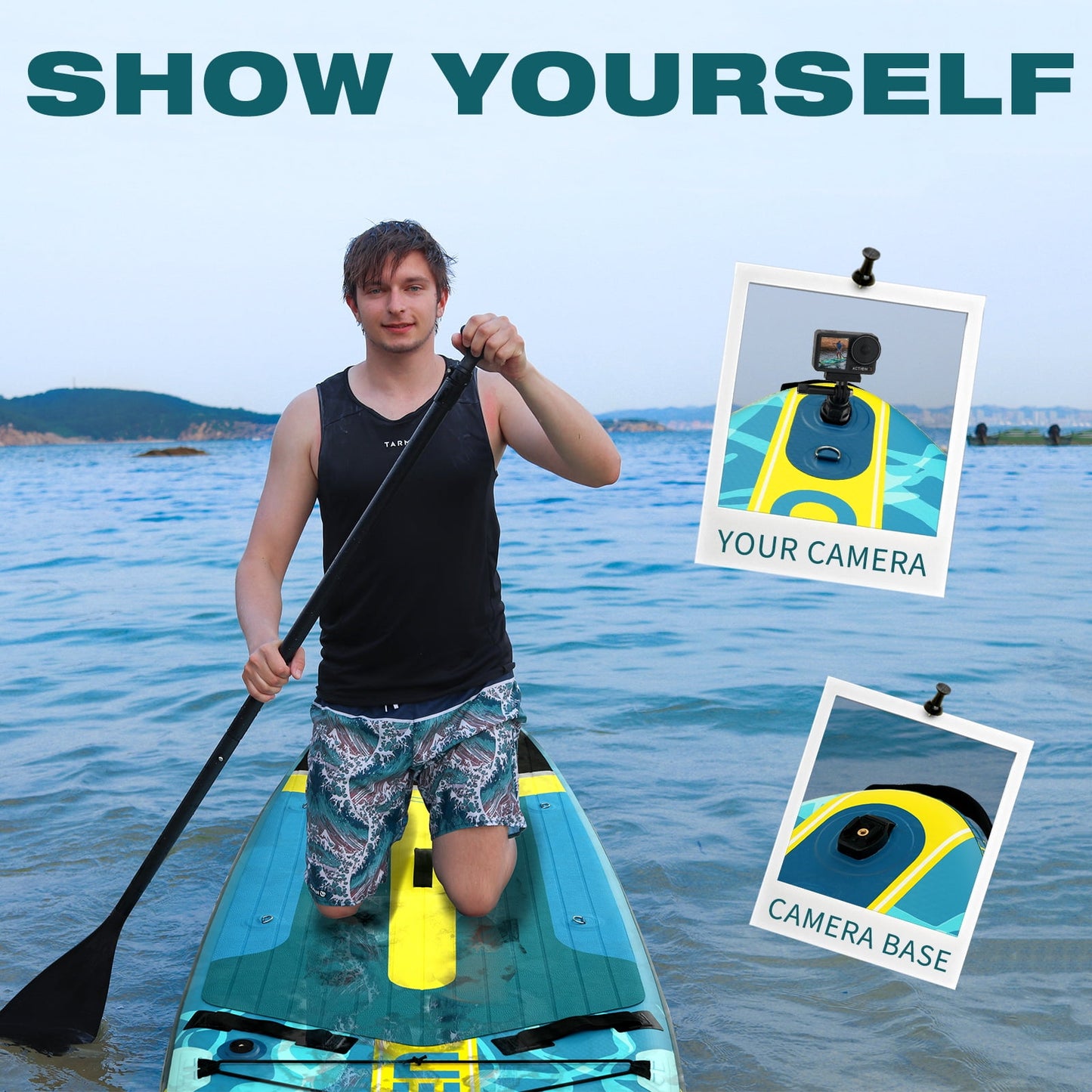 Genreen Inflatable Fishing Paddle Board 11" Stand up Paddle Board with Full SUP Premium Accessories