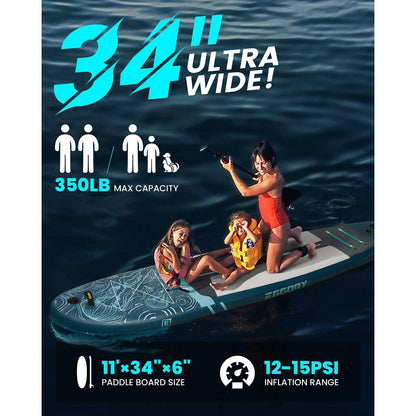 EGGORY 11 ft Inflatable Paddle Boards Stand Up Paddle Board with Full SUP Accessories